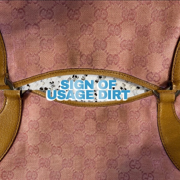 AUTHENTIC GUCCI LIGHT PINK CANVAS GG BODY LEATHER - Picture 13 of 16